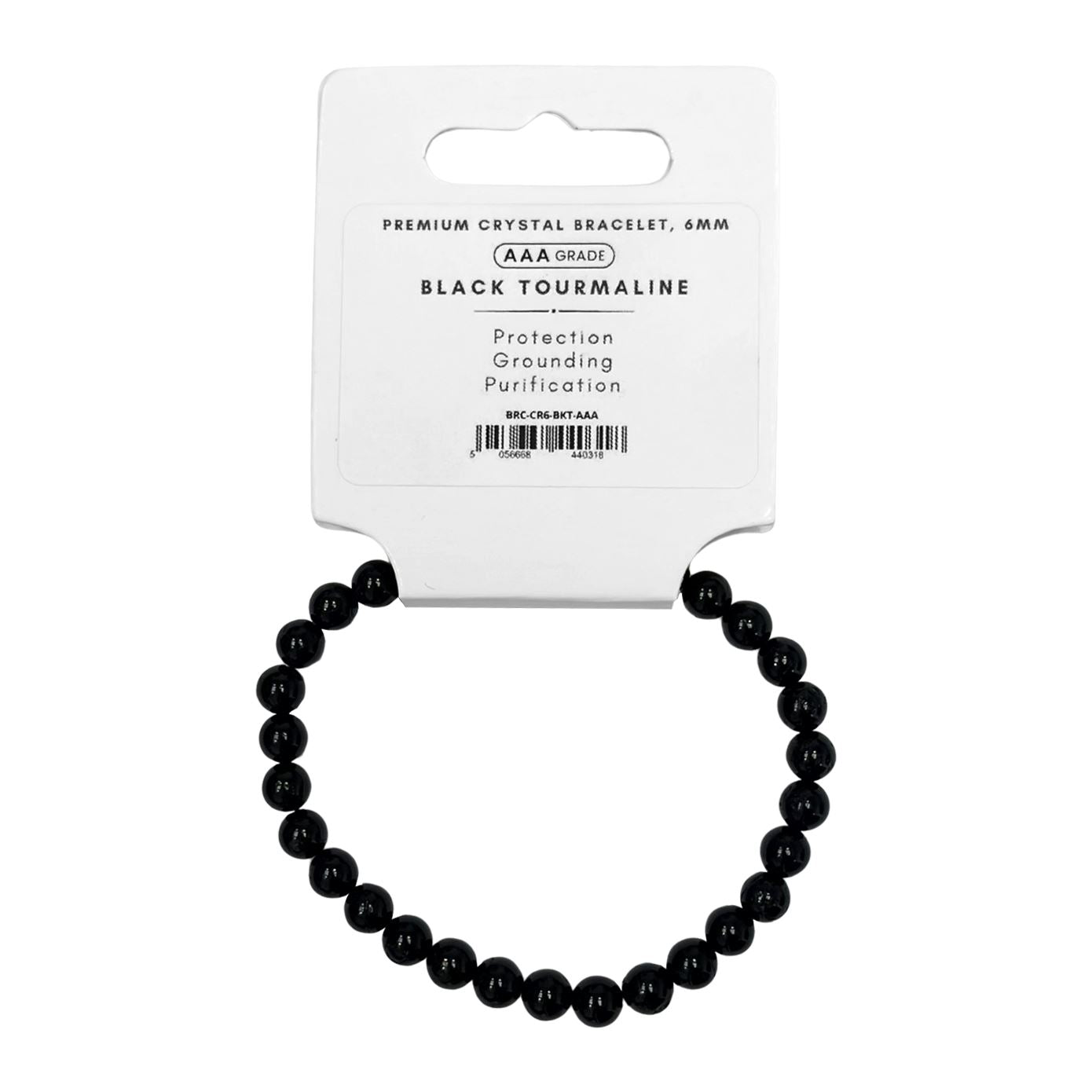 AAA Crystal Bracelet, 6mm, Black Tourmaline