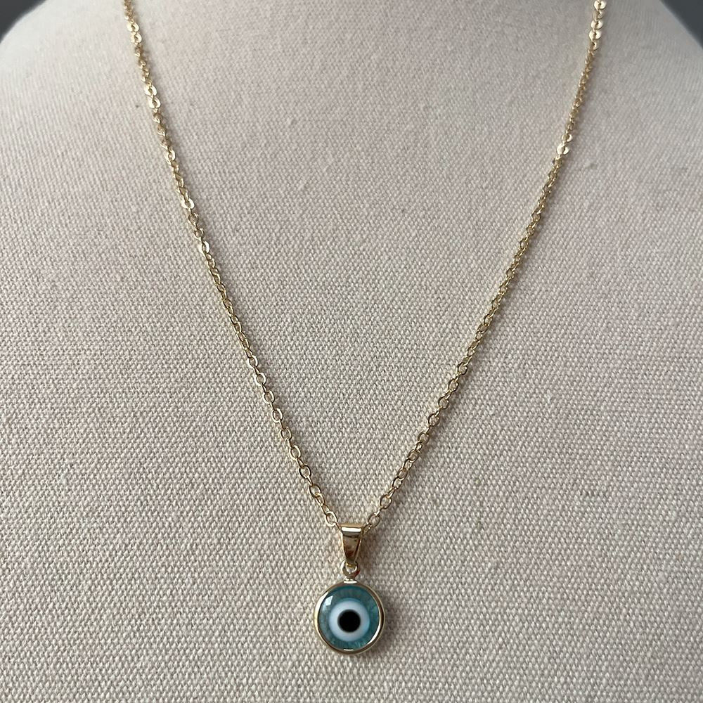 Evil Eye Pendant With Gold Chain, Coloured Collection