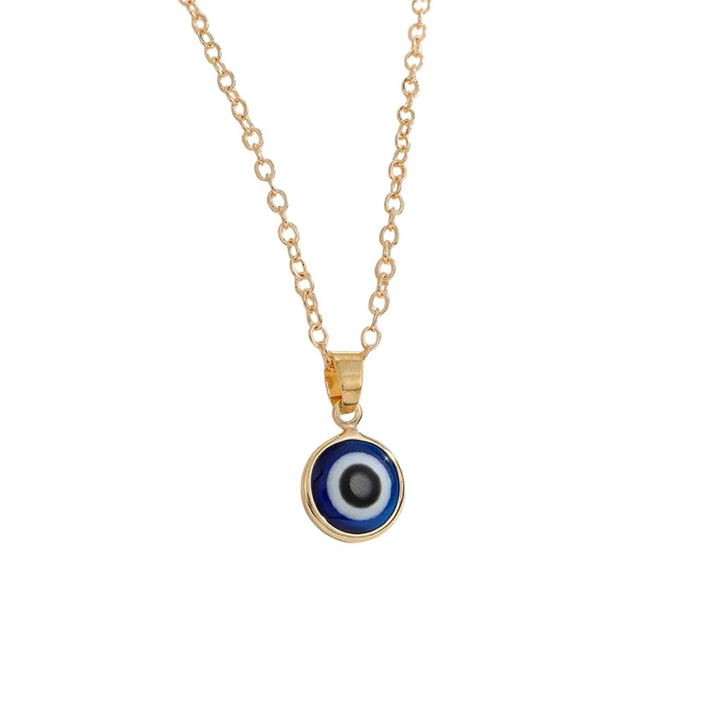 Evil Eye Pendant With Gold Chain, Coloured Collection
