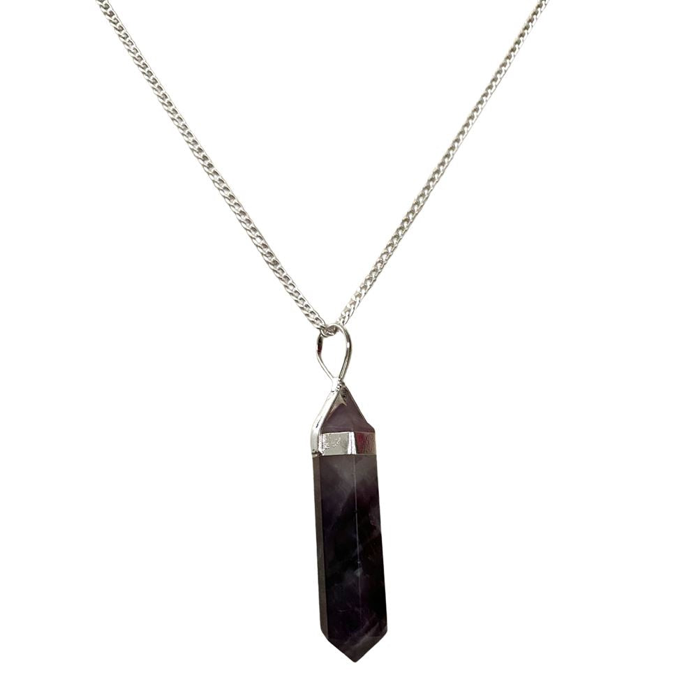 Double Point Pencil Pendant, Silver Chain