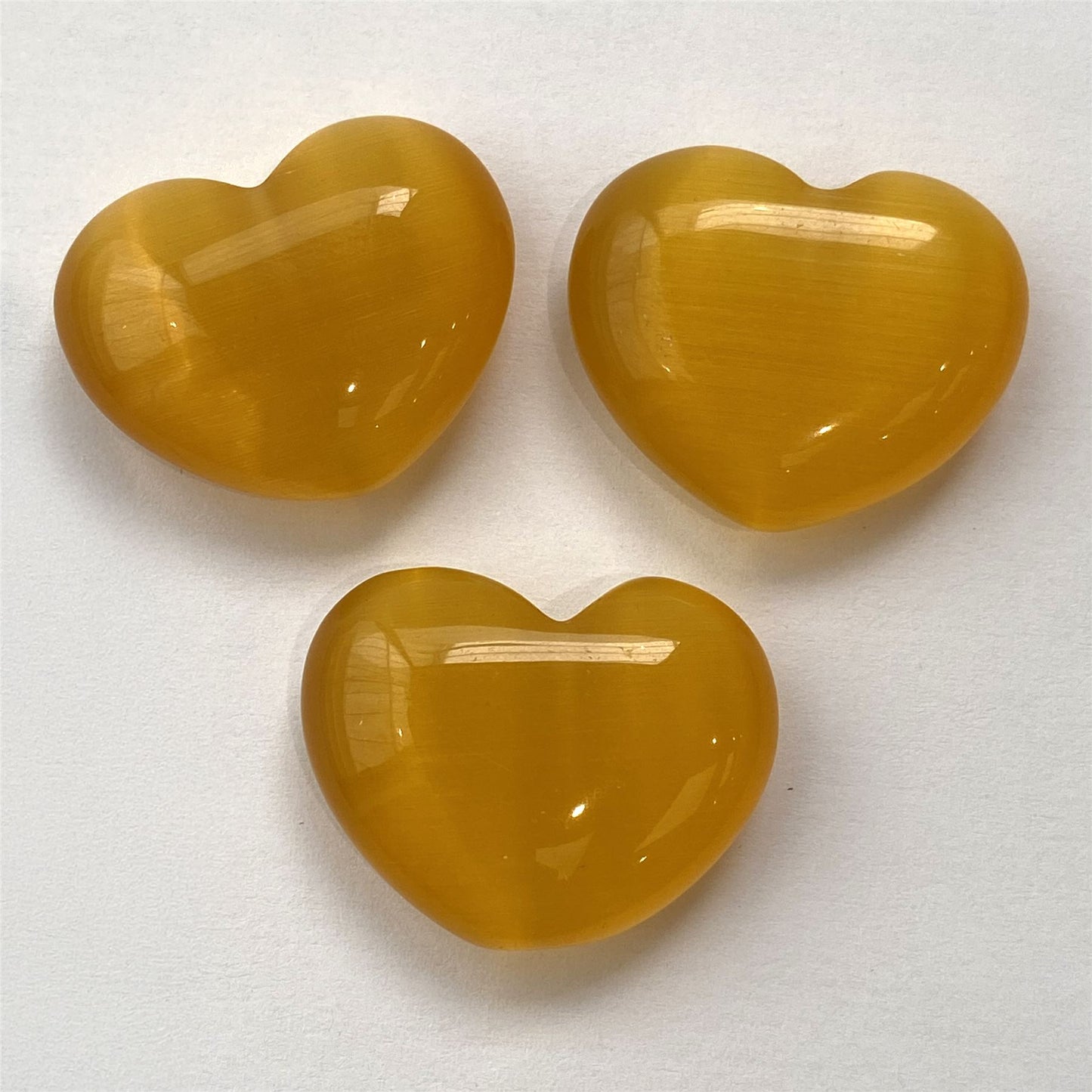 Cat’s Eye Glass Heart, 3x2.5x1cm