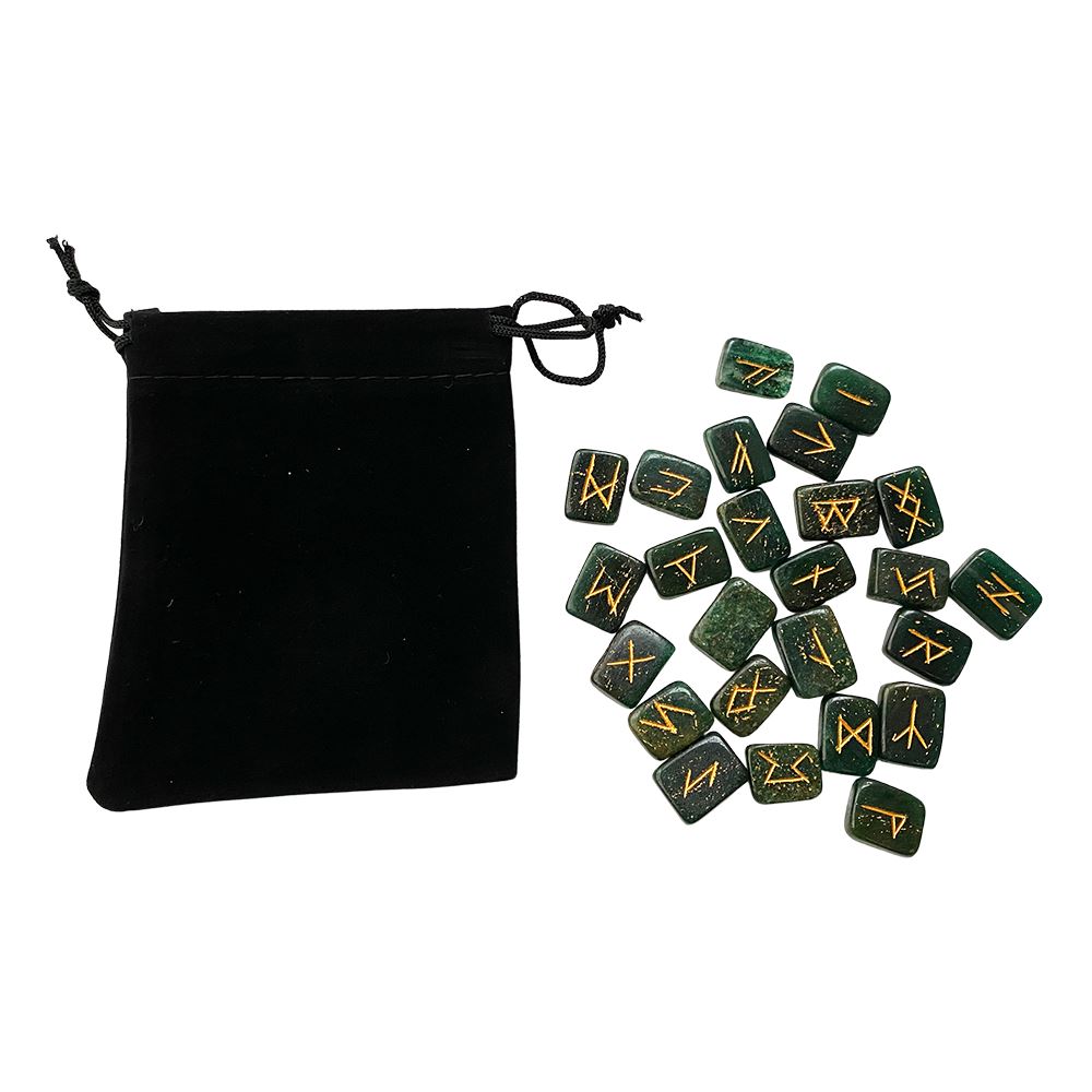 Rune Set with Pouch, Rectangular