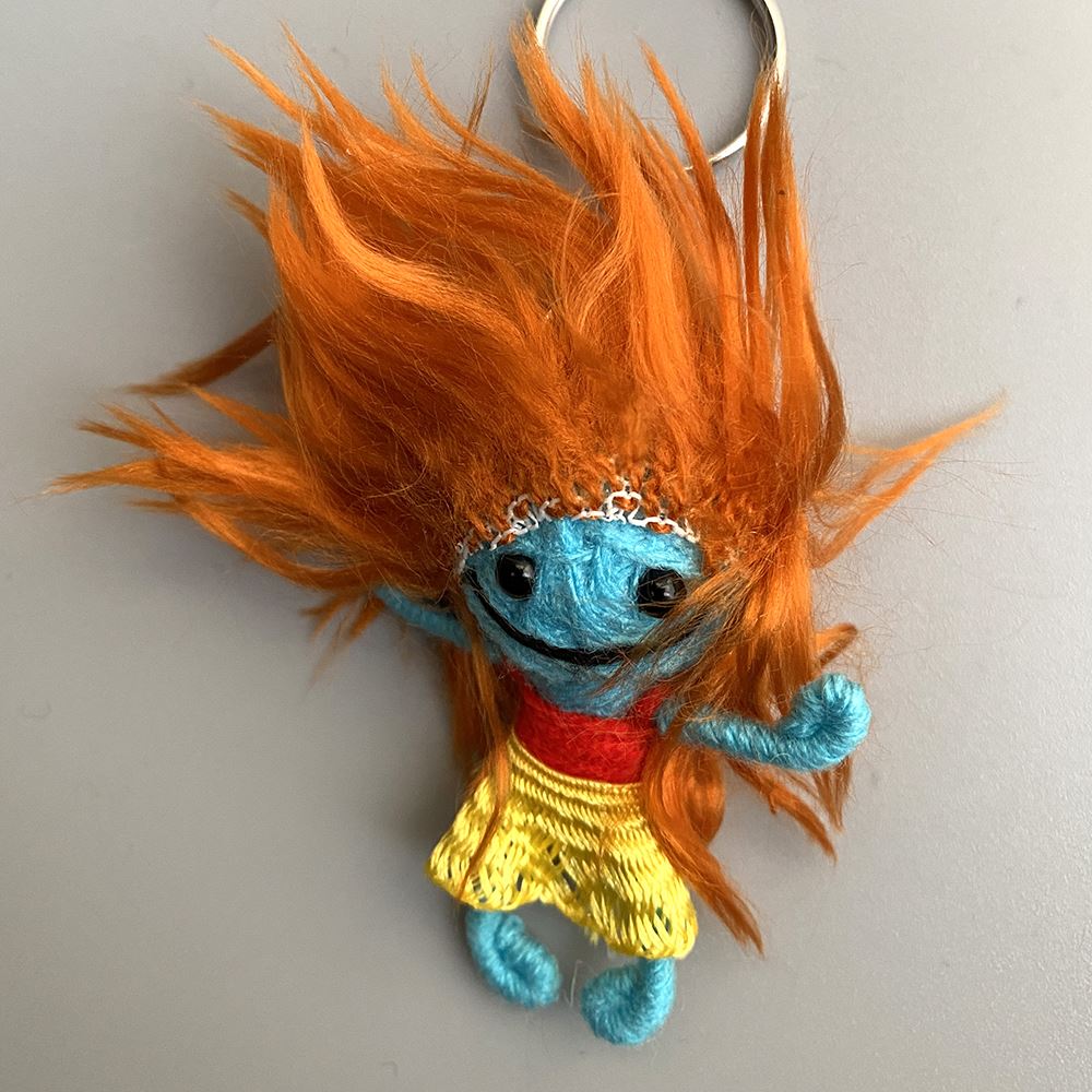 Voodoo String Doll Keychain, 7cm