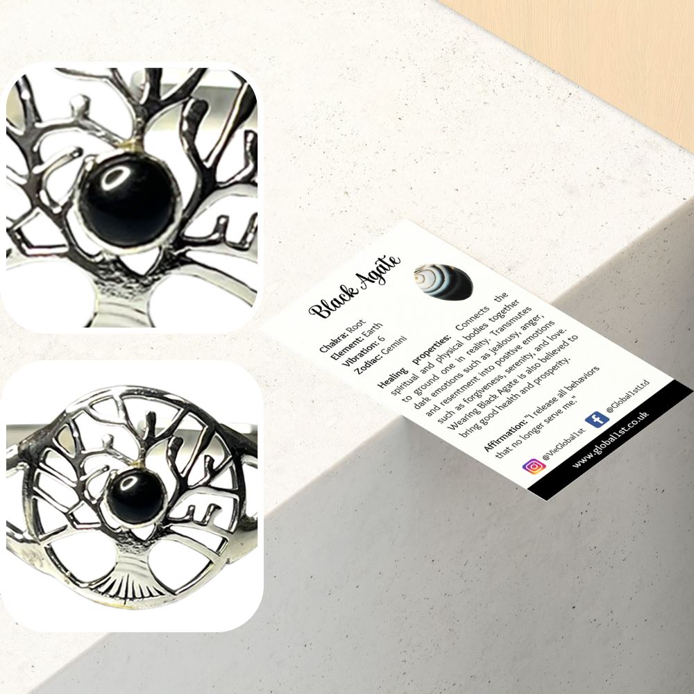 Silver Plated Adjustable Tree of Life Cuff Bangle