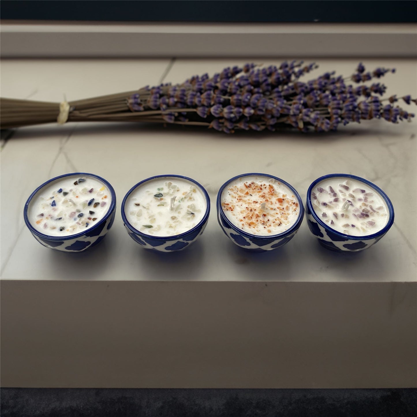 4 Mini Ceramic Bowl Candles