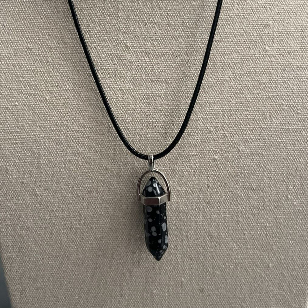 Double Point Pencil Pendant, Black String