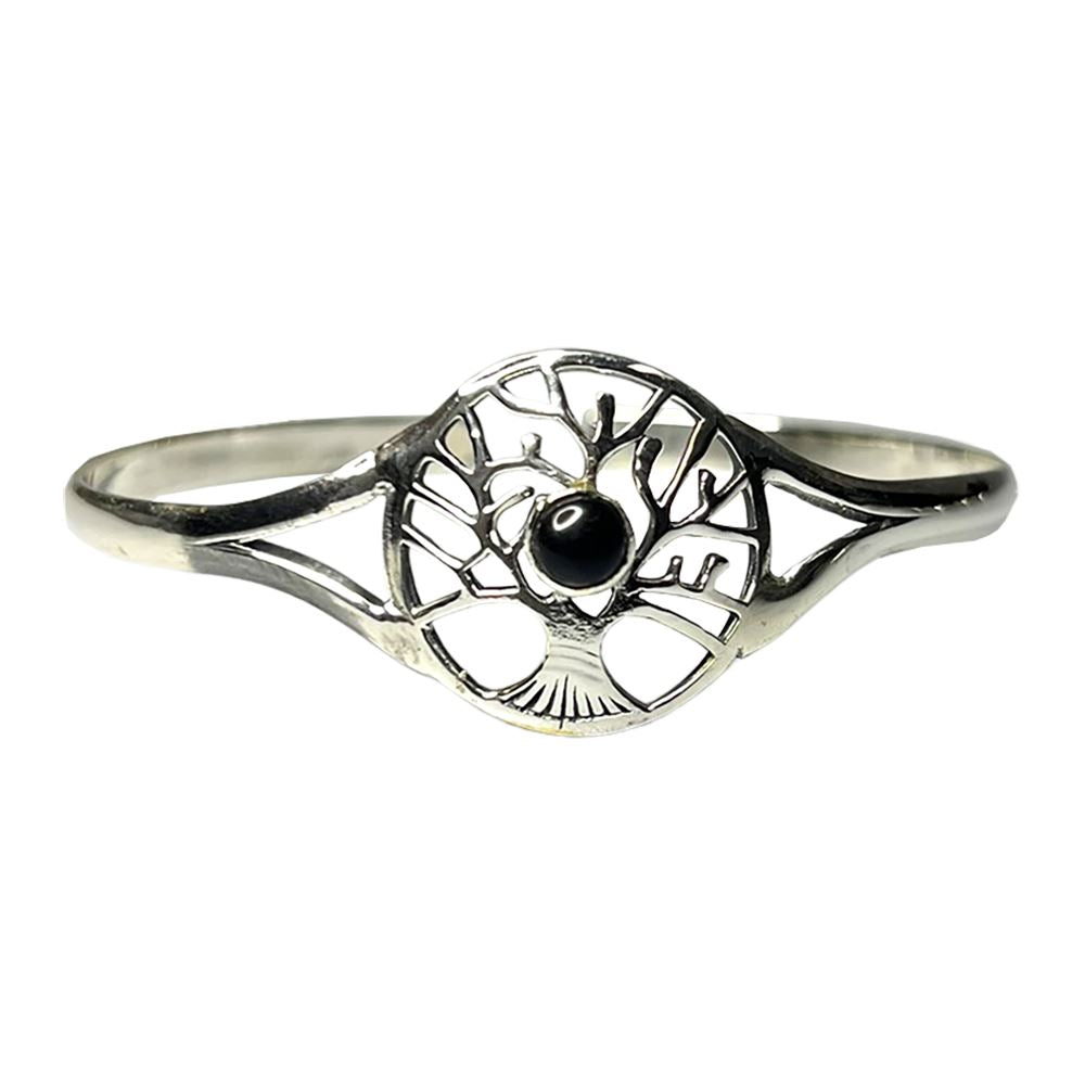 Silver Plated Adjustable Tree of Life Cuff Bangle