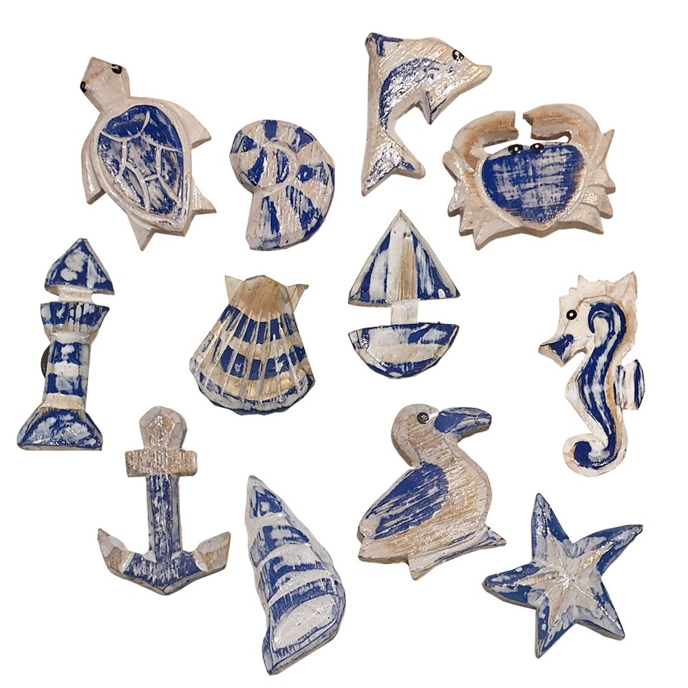 Handmade Nautical Fridge Magnet, Set of 12, Assorted
