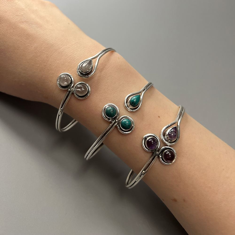 Silver Plated Adjustable Trinity Cuff Bangle
