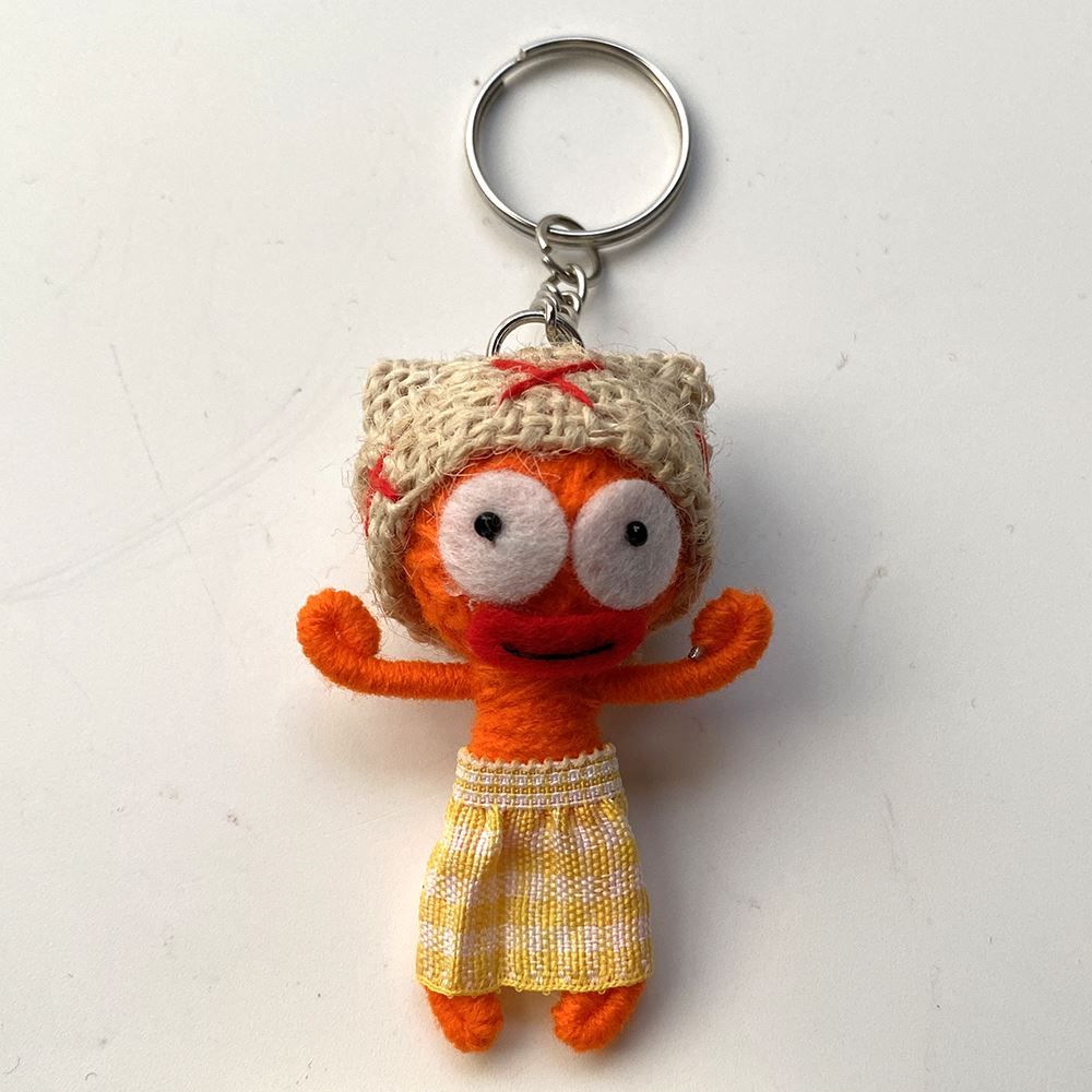 Voodoo String Doll Keychain, 7cm