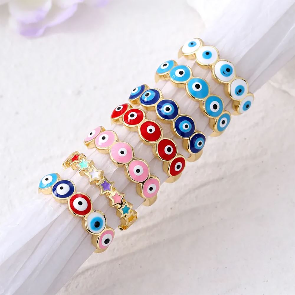 Evil Eye Ring, Gold, Golden Eyes (#3)