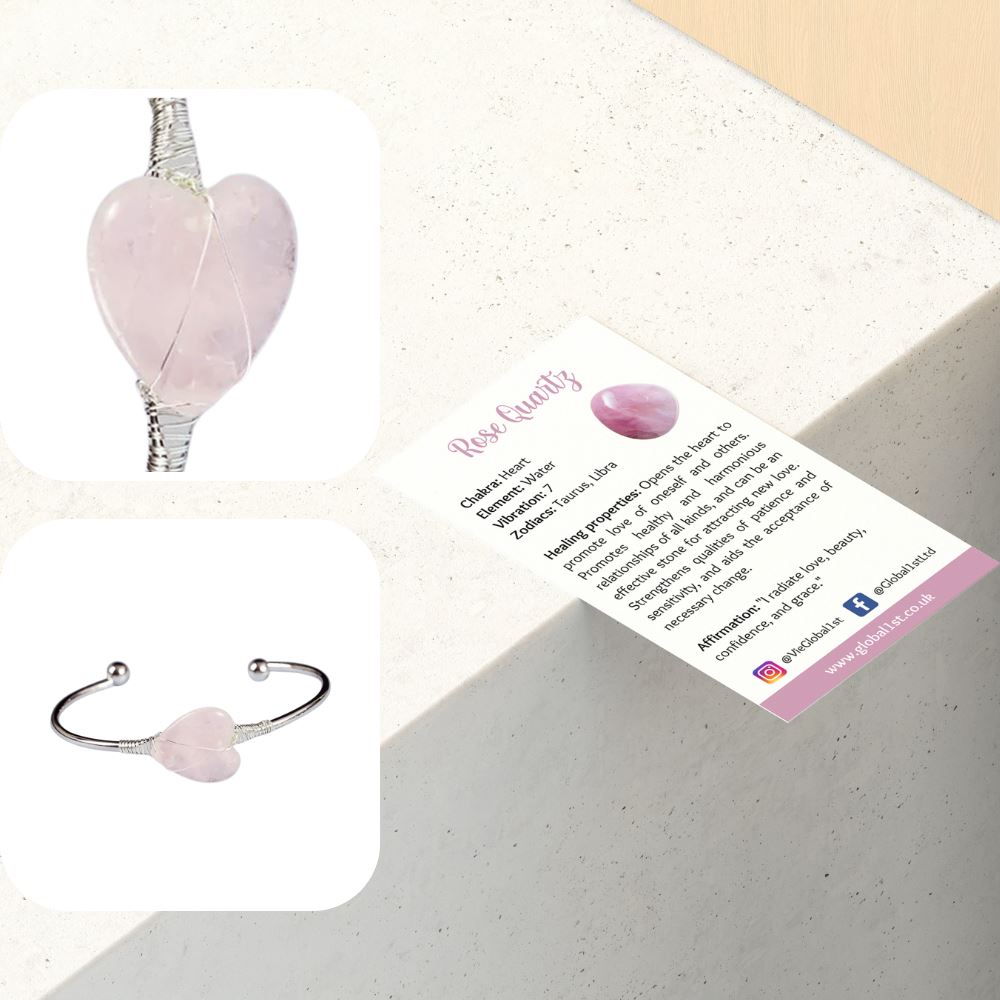 Heart-Shaped Crystal Bangle