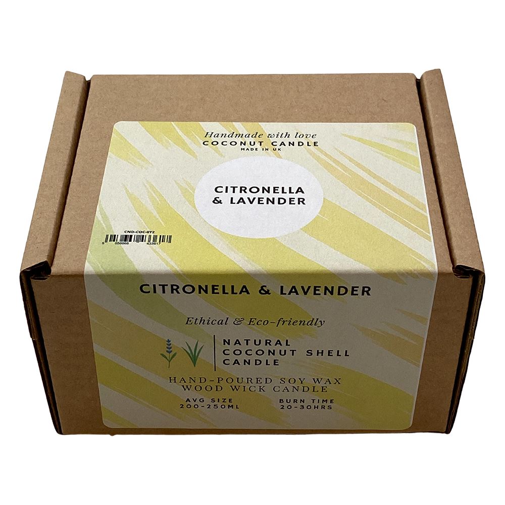Coconut Shell Candle, Citronella & Lavender