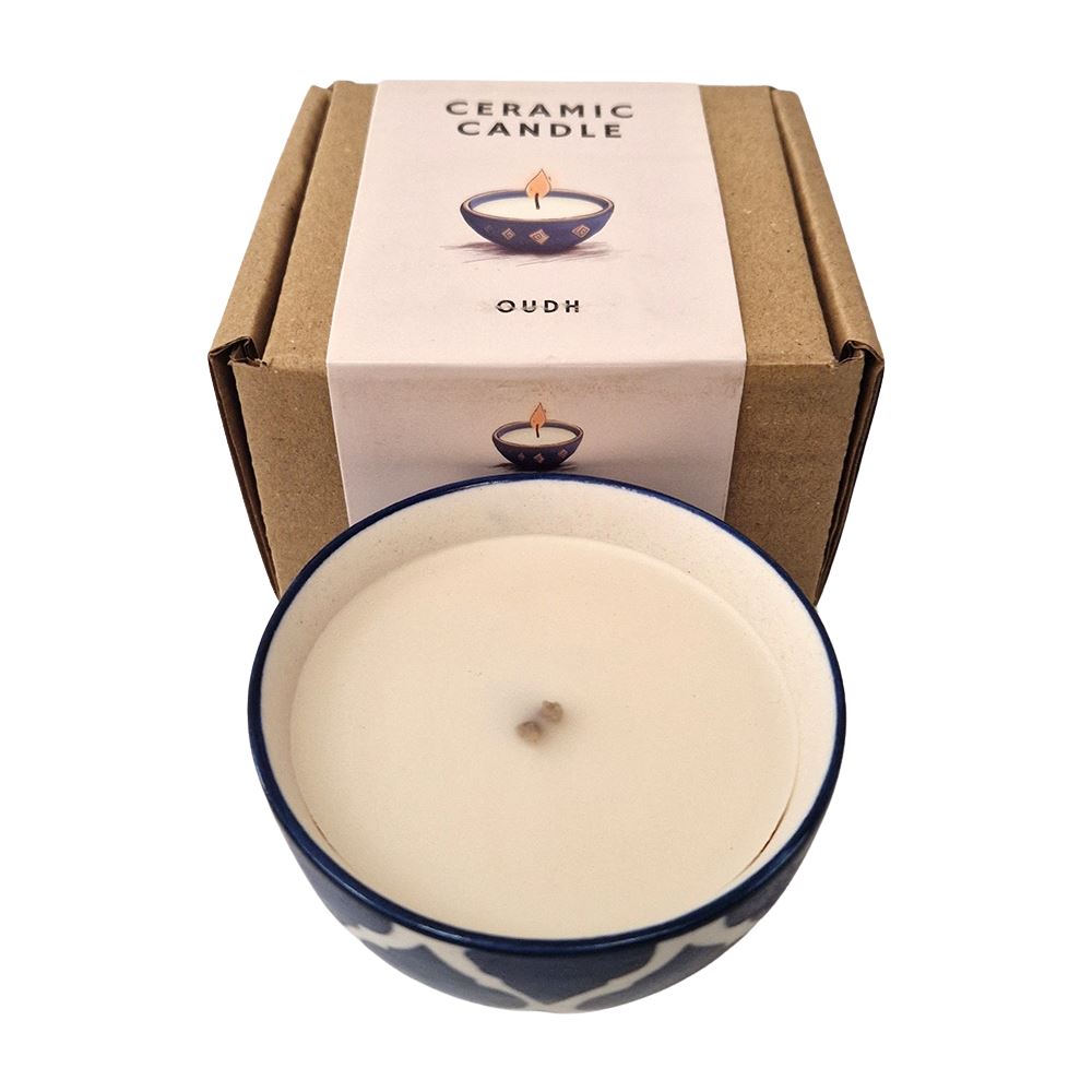 Ceramic Bowl Candle, Oudh