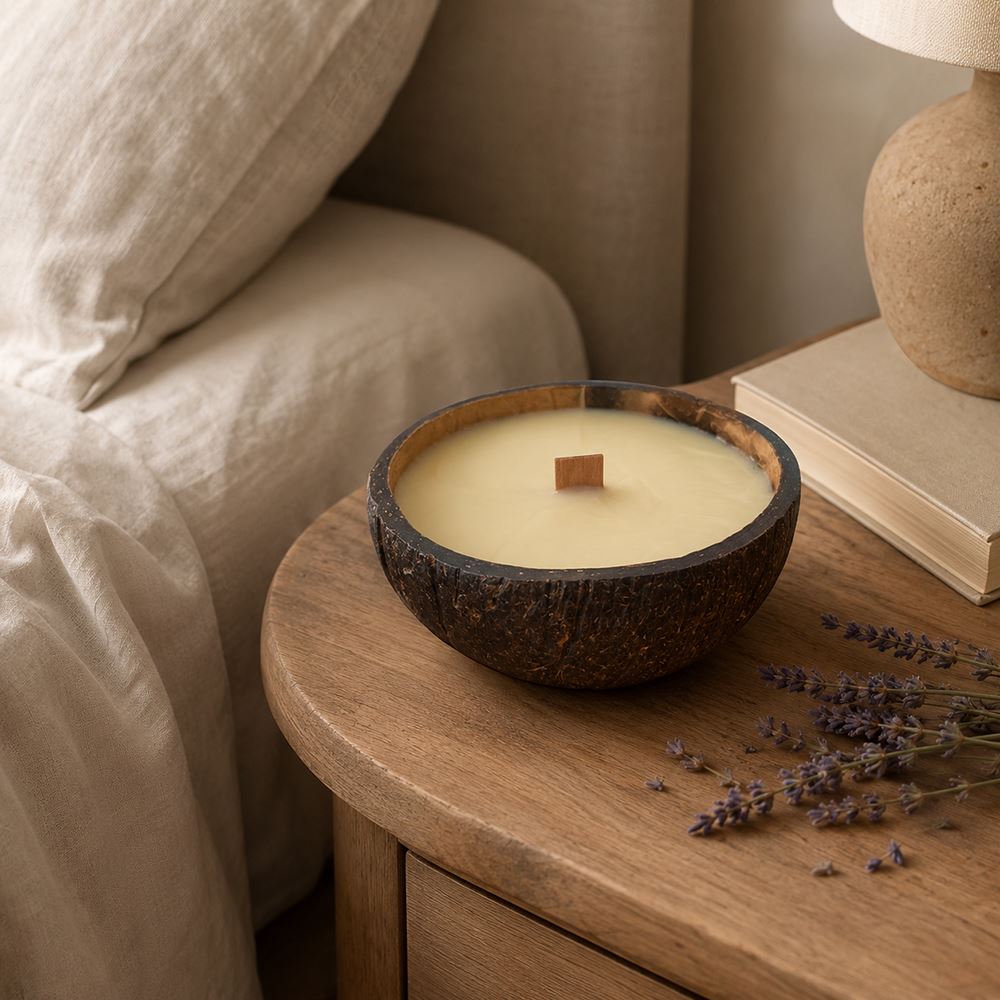Coconut Shell Candle with Essential Oil
