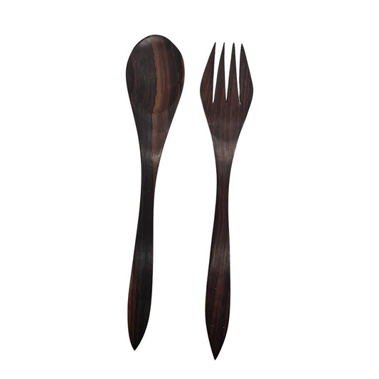 Sono Wood Salad Servers, Natural Brown, 30cm