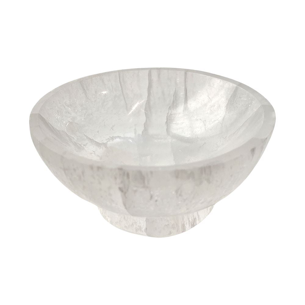 Selenite Bowl with Base, 15cm