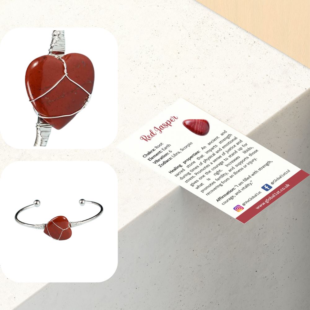 Heart-Shaped Crystal Bangle