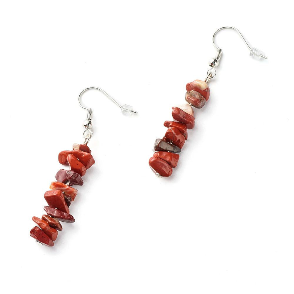 Gemstone Chips Dangle Earrings