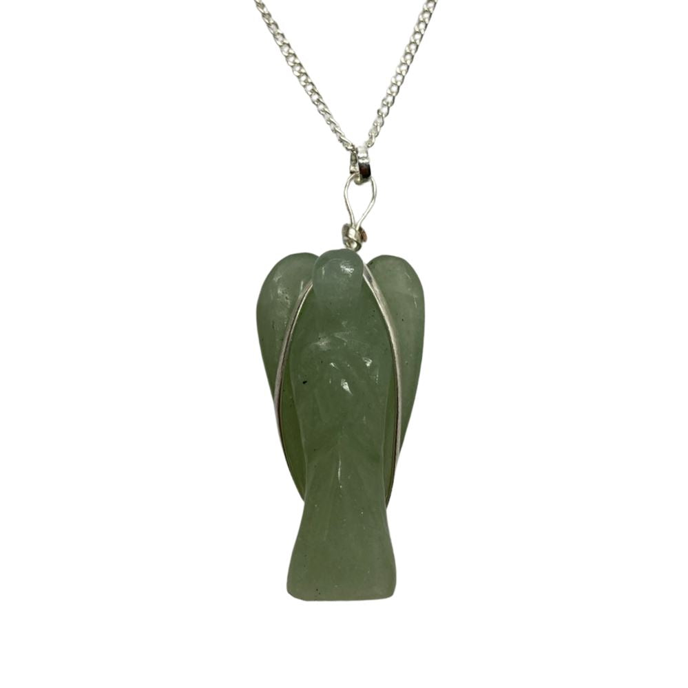 Crystal Angel Pendant with Silver Chain, 3-4cm
