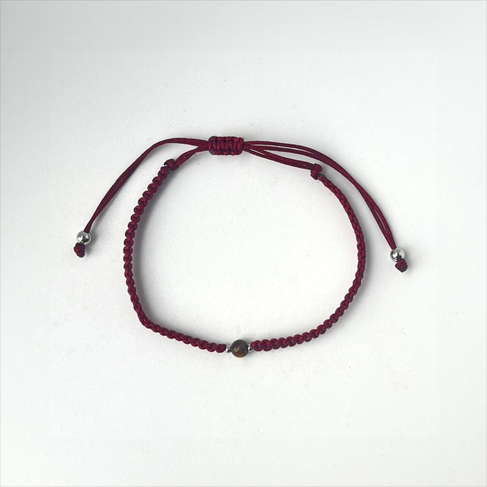 Braided Rope Bracelet with Tiger's Eye Bead