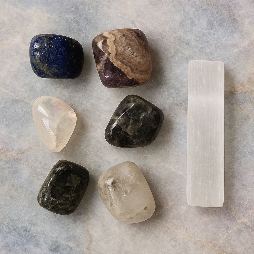 Tumbled Crystals & Selenite Set