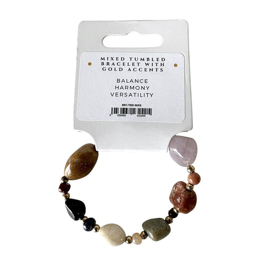 Mixed Tumbled Bracelet with Gold Accents