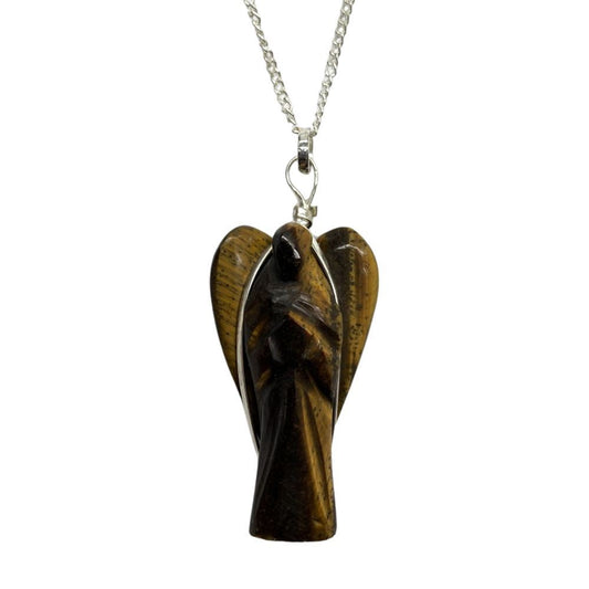 Crystal Angel Pendant with Silver Chain, 3-4cm