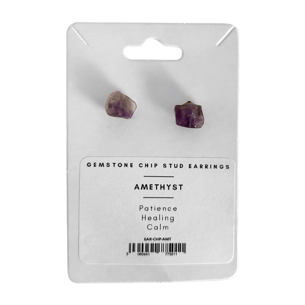 Gemstone Chip Stud Earrings, 1x1cm