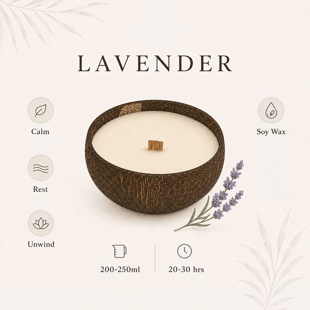 Coconut Shell Candle with Essential Oil