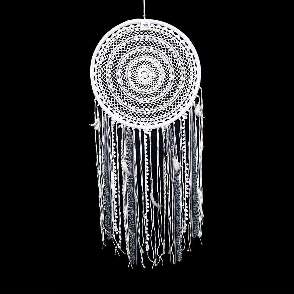 Giant Dream Catcher, White Macrame