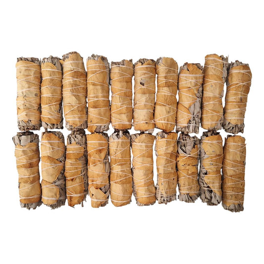 Smudge Stick, White Sage and Yellow Petals 4", Pack of 20