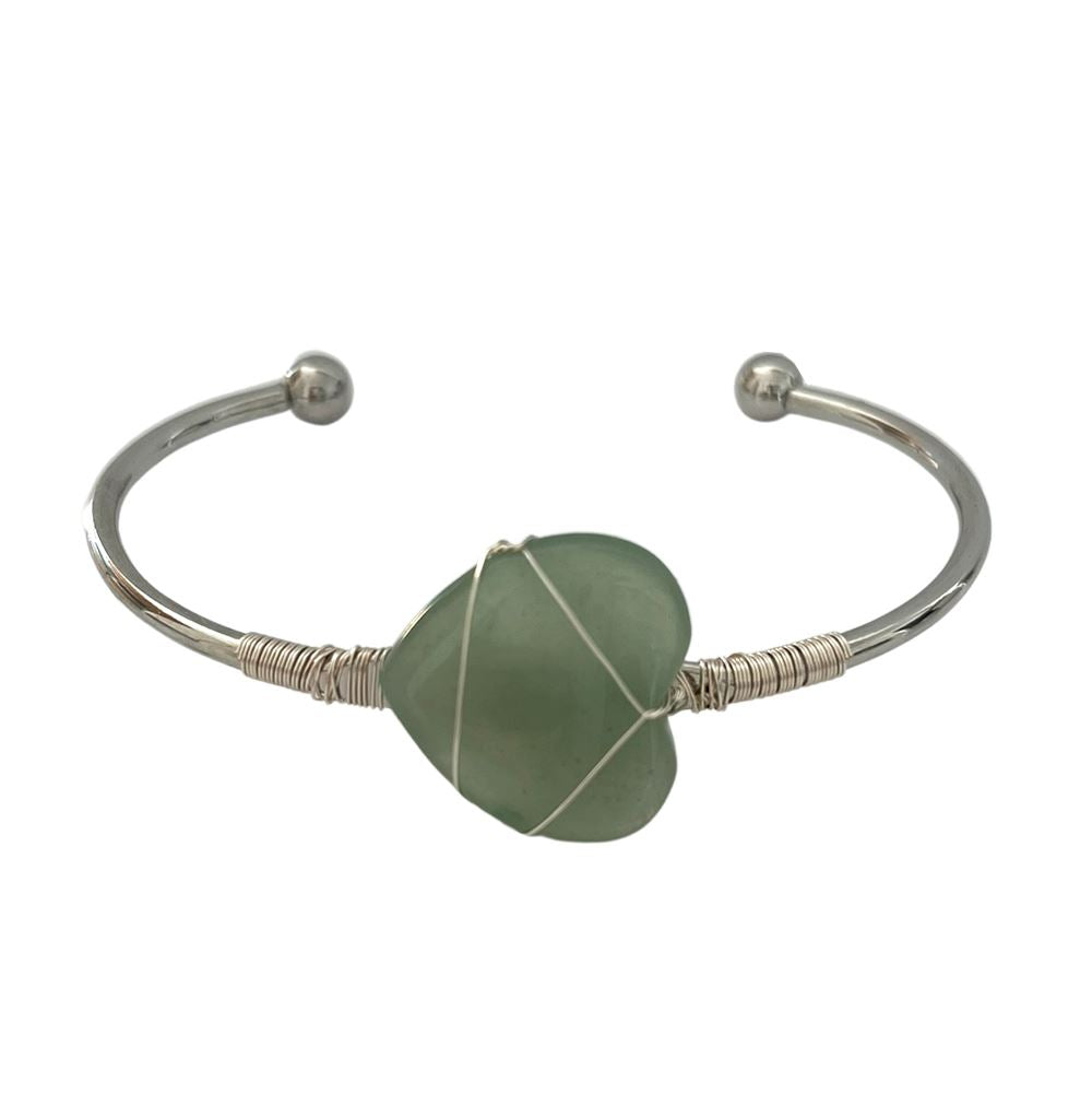 Heart-Shaped Crystal Bangle