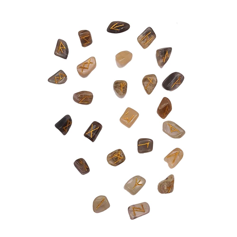 Rune Set with Pouch, 1-2cm