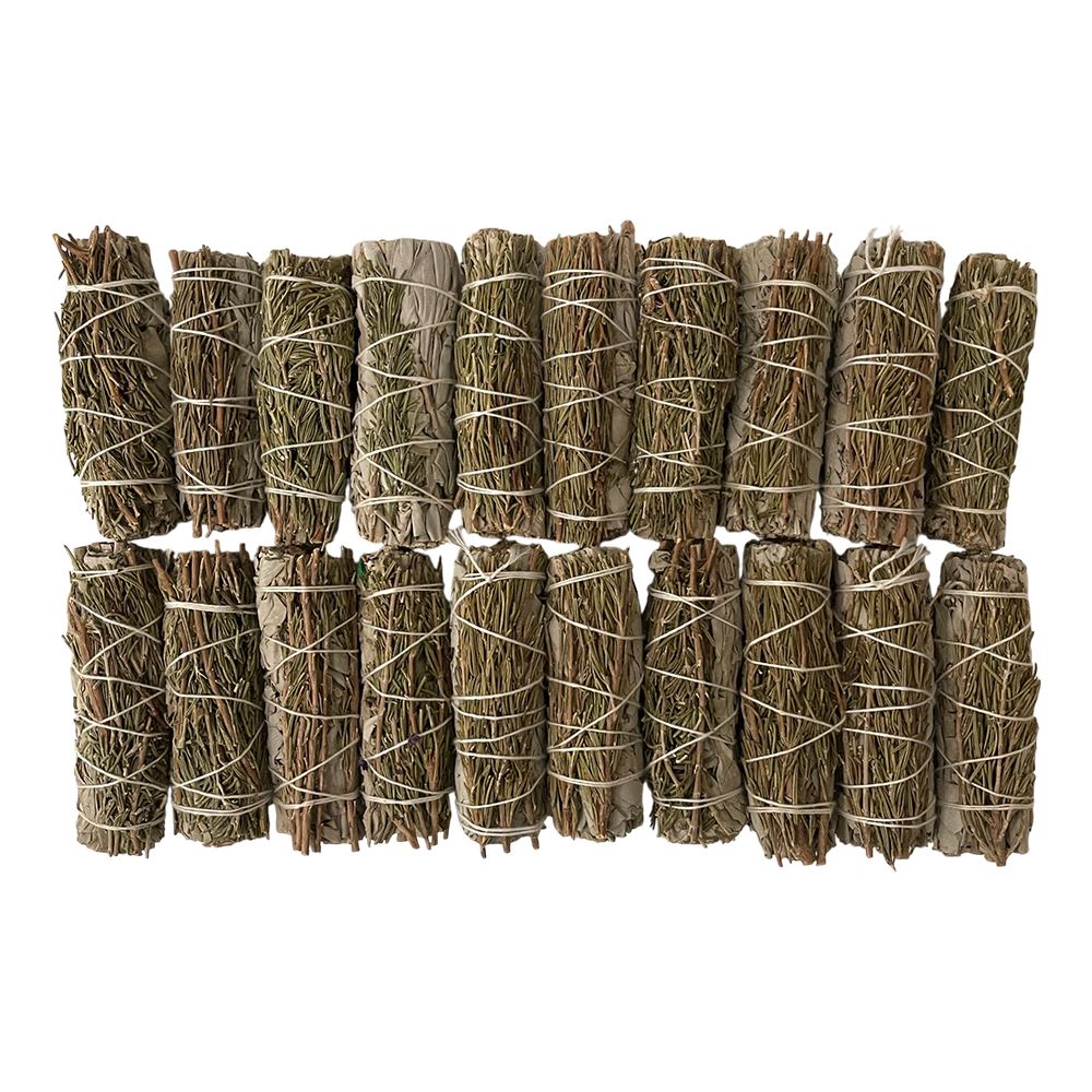 Smudge Stick, White Sage and Rosemary 4", Pack of 20