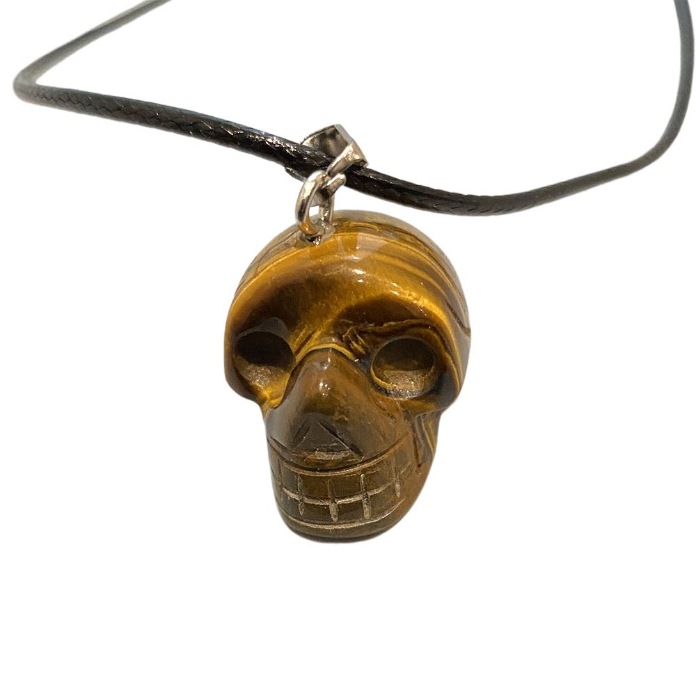 Crystal Skull Head Pendant with Black Cord