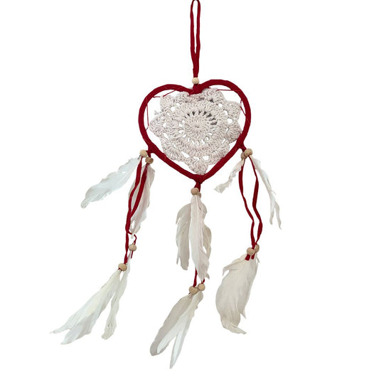 Heart Dream Catcher, 12cm, Red