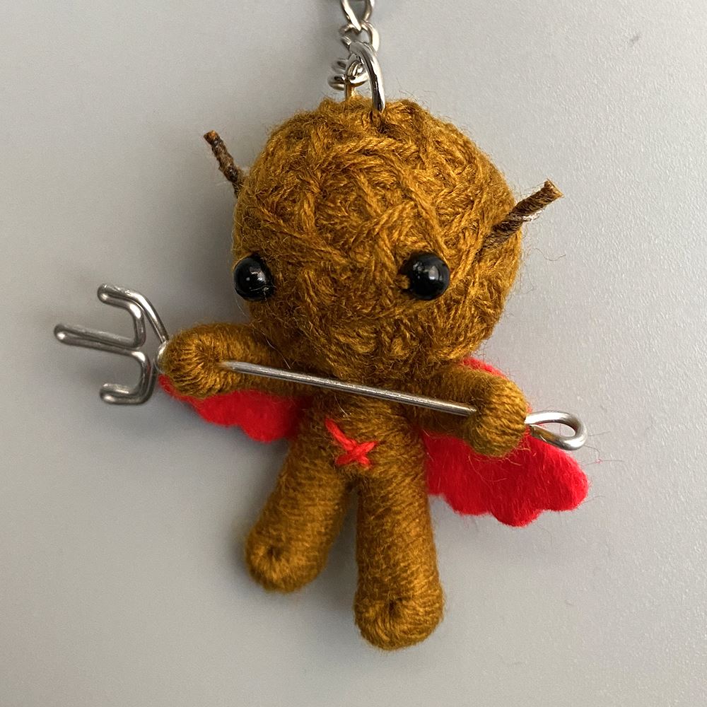 Voodoo String Doll Keychain, 7cm