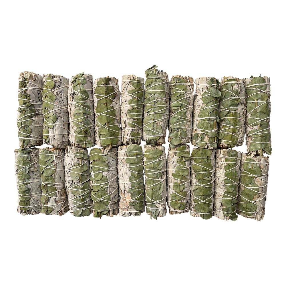 Smudge Stick, White Sage and Eucalyptus 4", Pack of 20