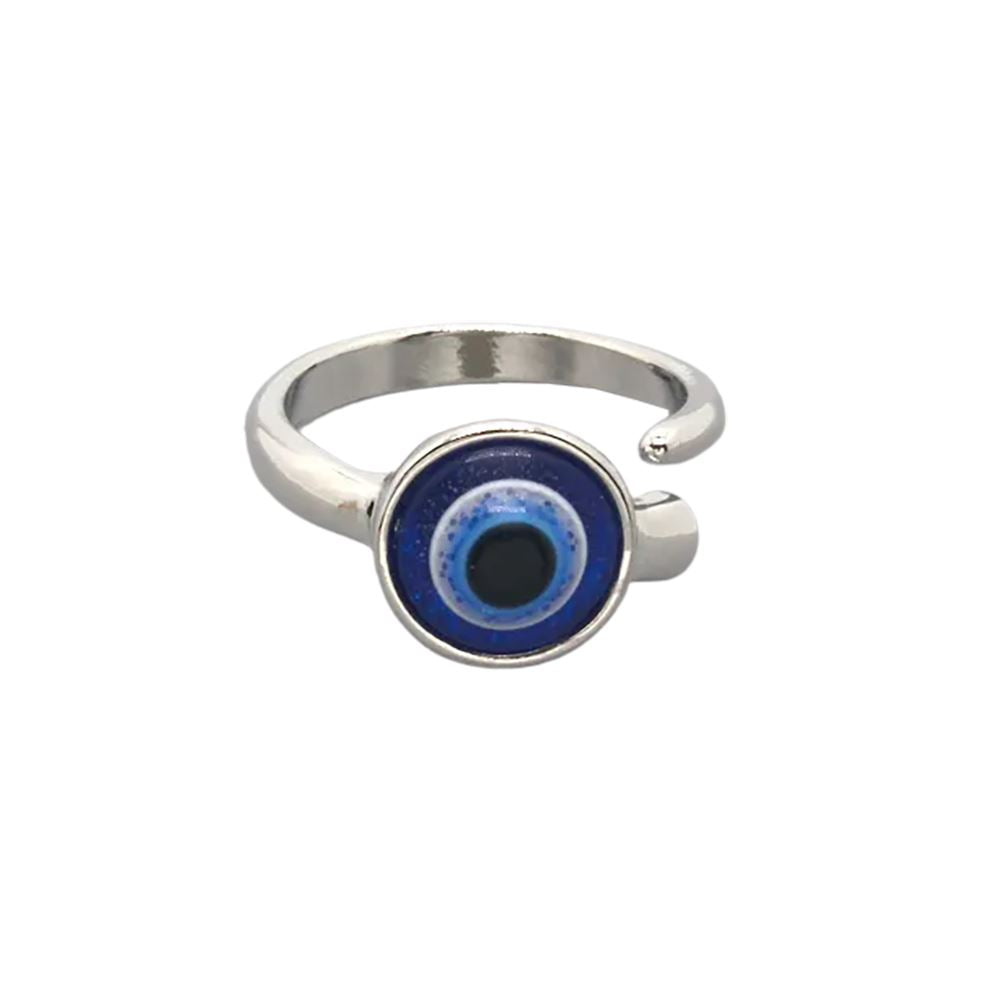 Evil Eye Ring, Silver