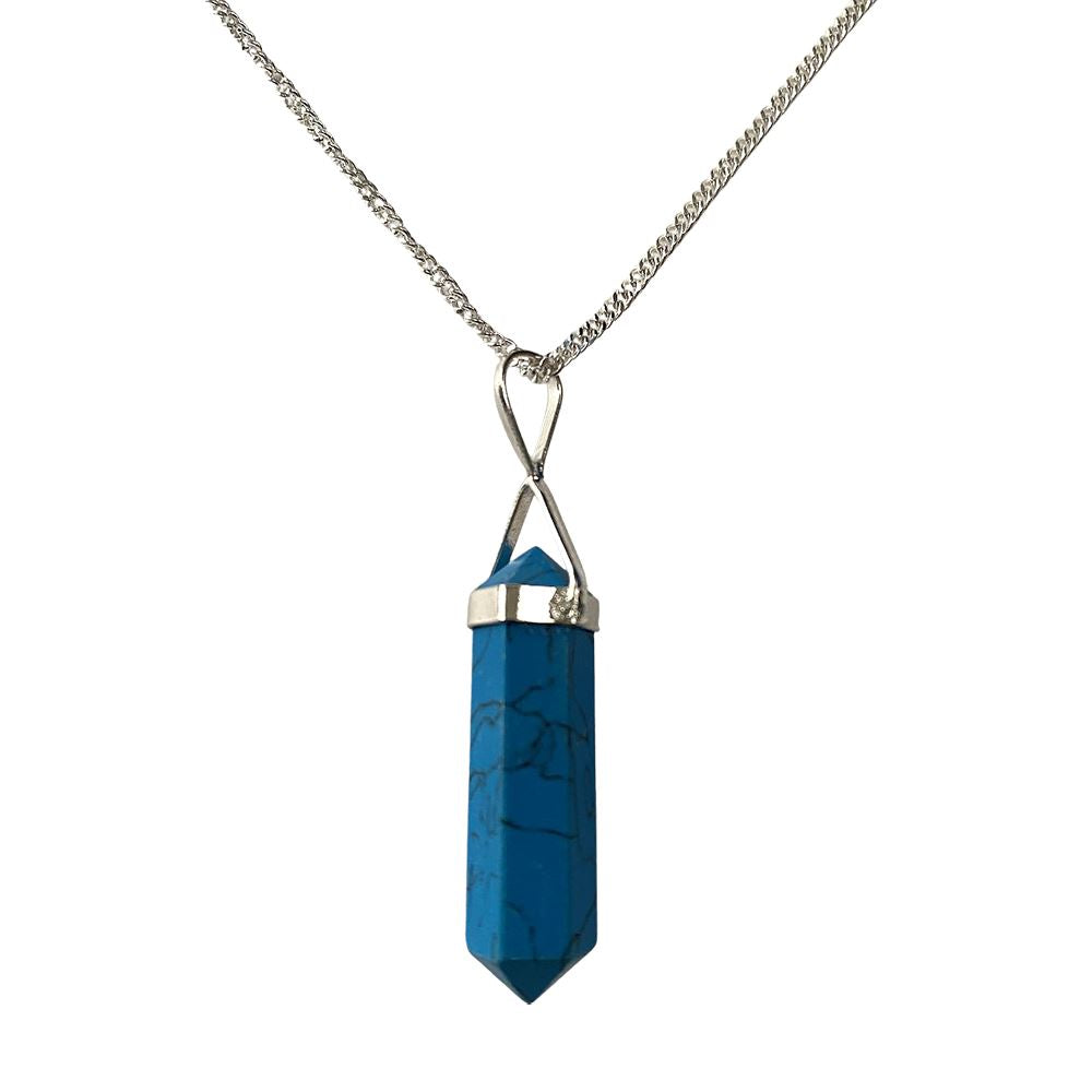 Double Point Pencil Pendant, Silver Chain