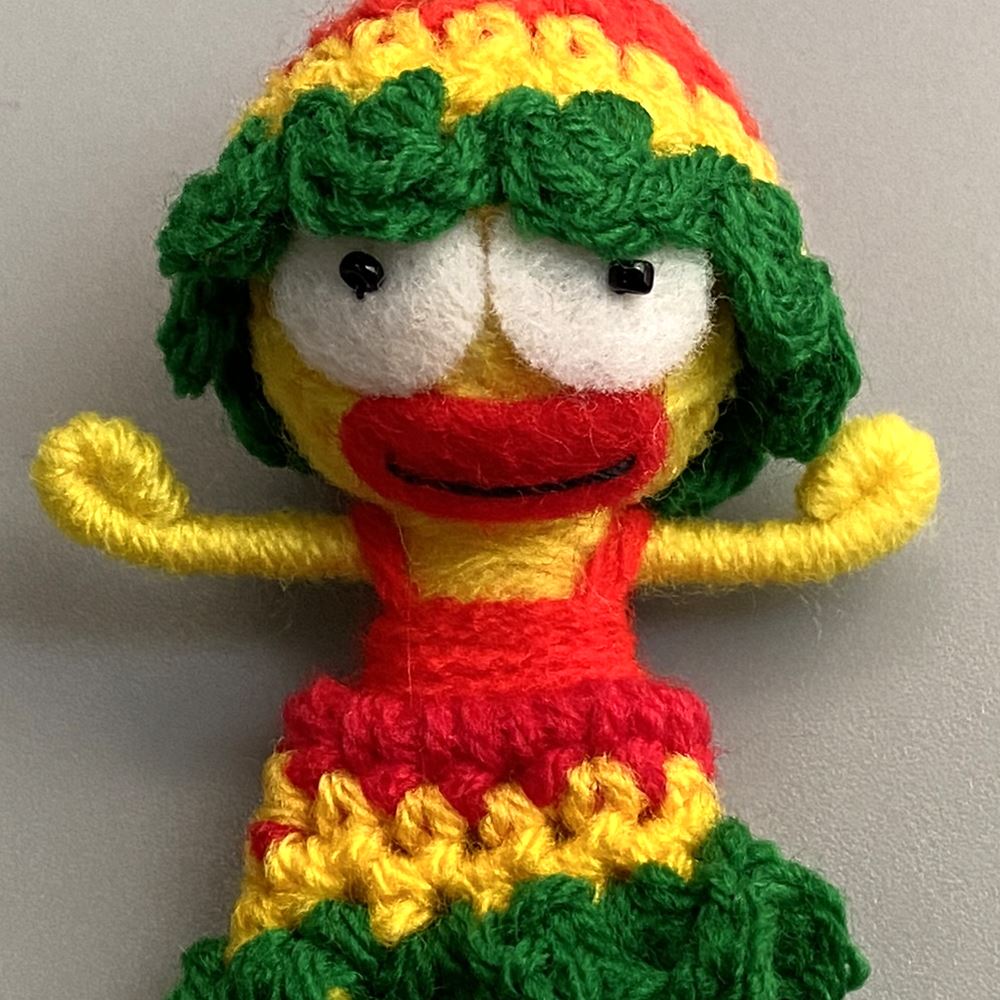 Voodoo String Doll Keychain, 7cm