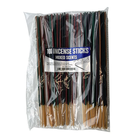 100 Mixed Scents Incense Sticks, 5 Unique Scents