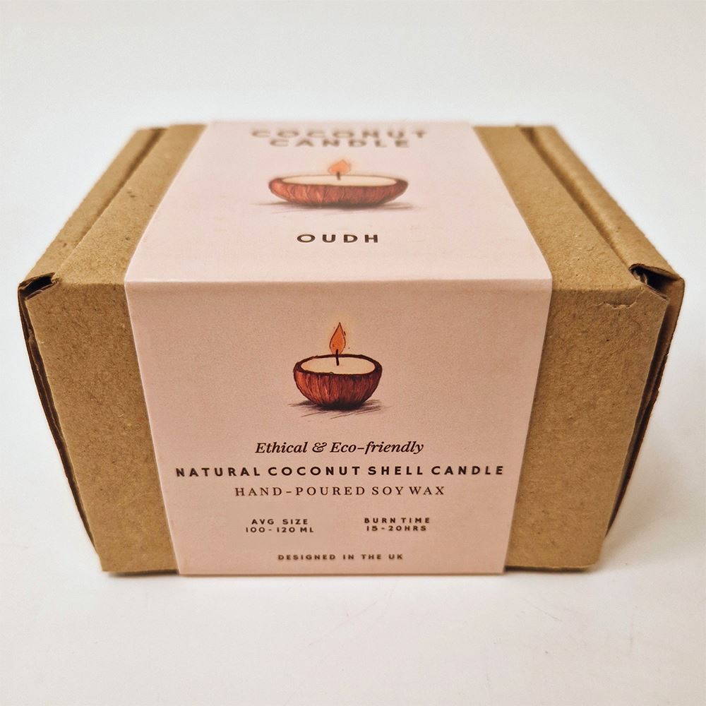 Mini Coconut Shell Candle, Oudh