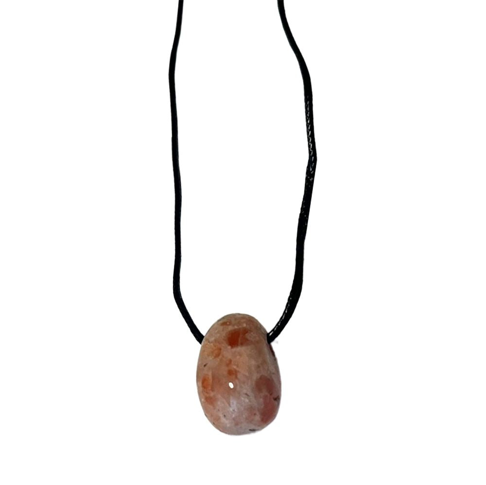 Tumbled Pendant, Black Cord
