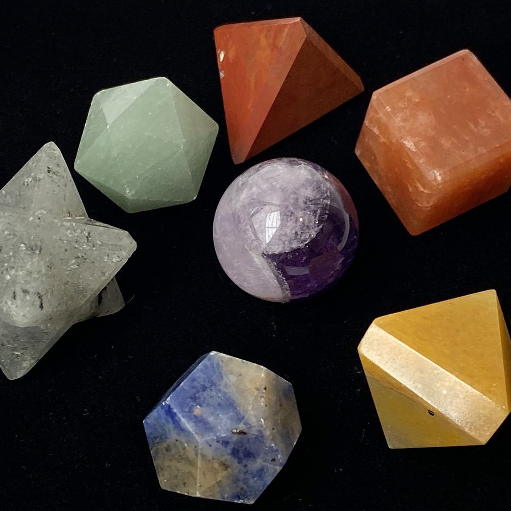 7 Chakra Geometry Set, Approx. 1.5x1.5cm
