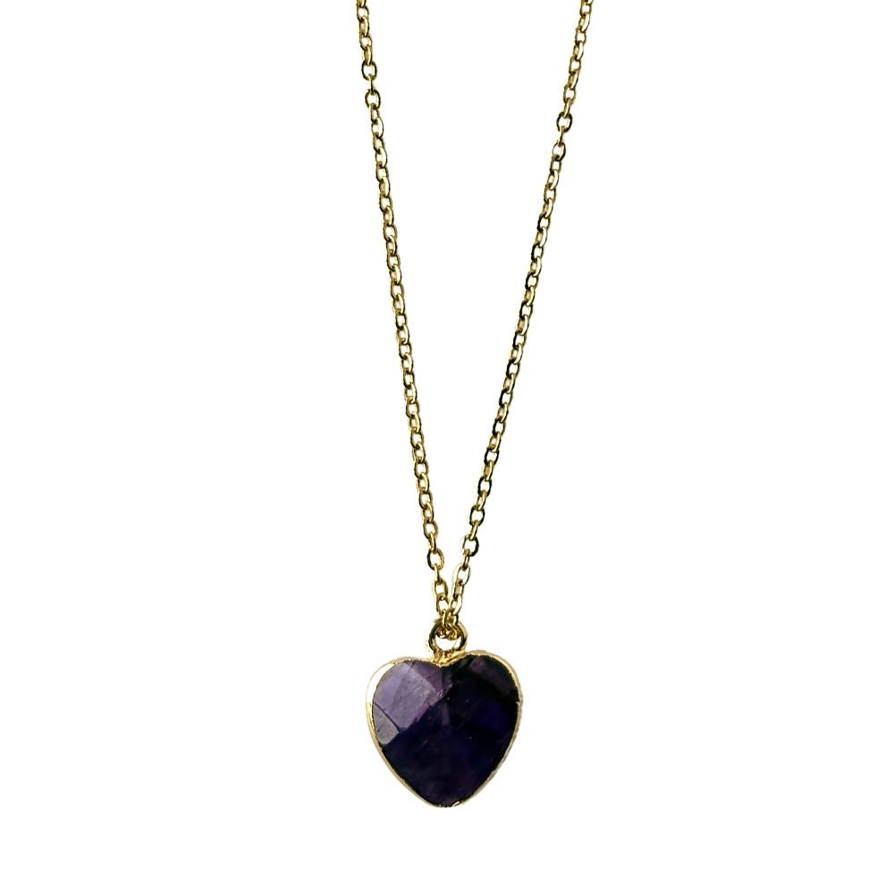 Halo Gemstone Pendant, Heart