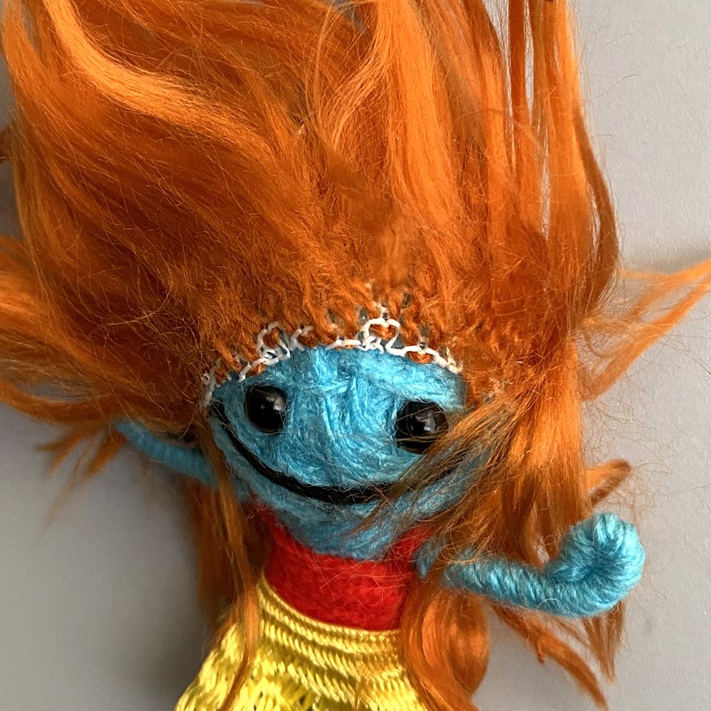 Voodoo String Doll Keychain, 7cm
