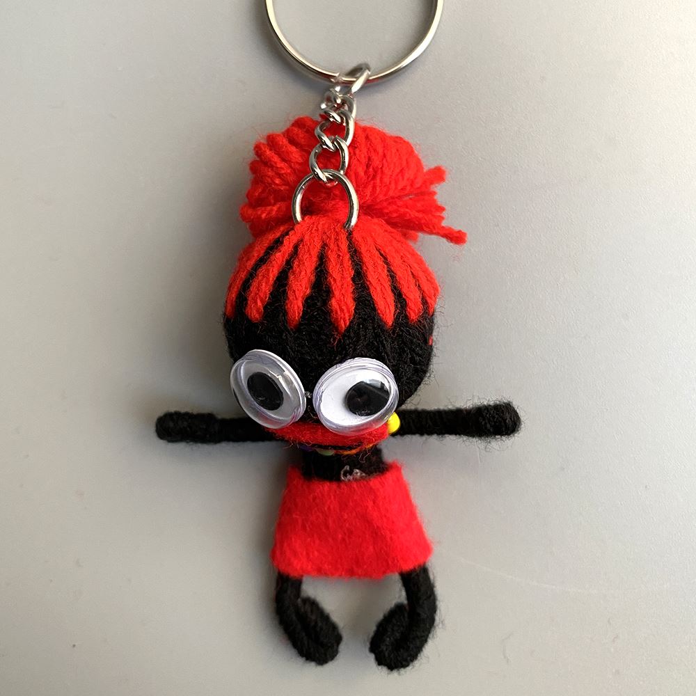 Voodoo String Doll Keychain, 7cm