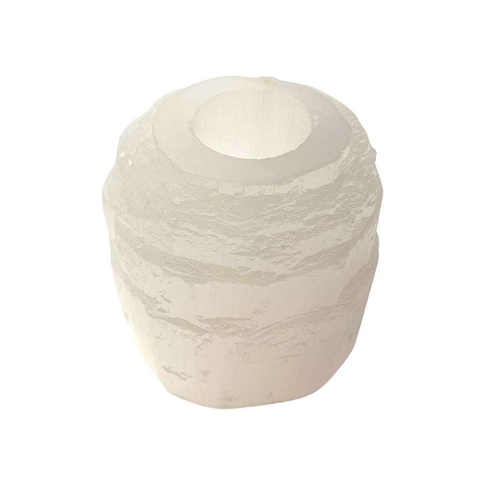 Selenite Mountain Candle Holder, 10cm